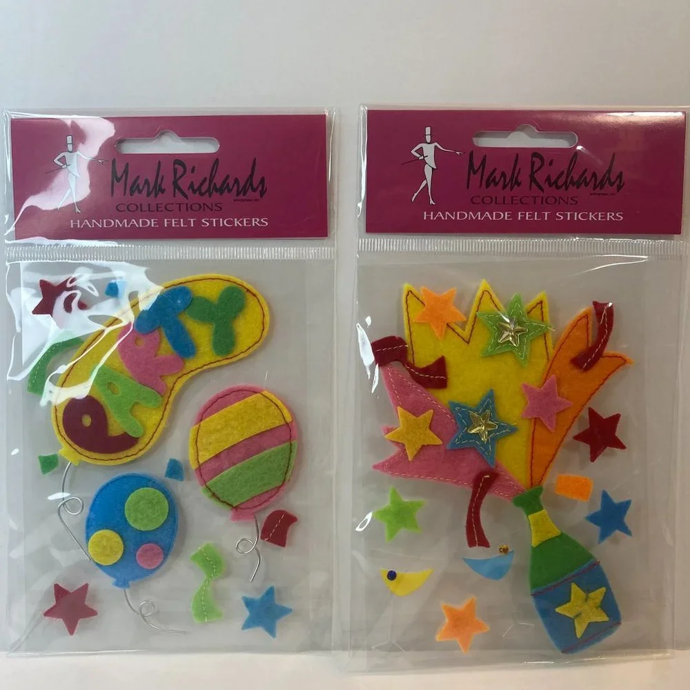 Scrapbook Embellishments Felt Stickers Party Balloon Stars Paper Crafts Cards